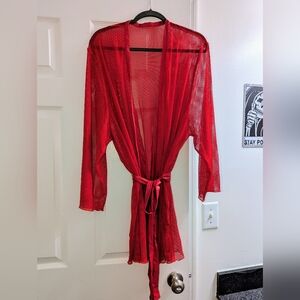 Savage X Fenty Vibrant Red Mesh Robe